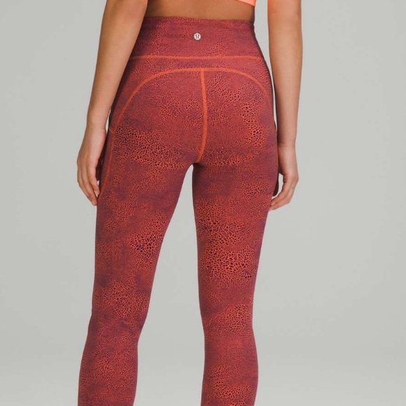 Lululemon Invigorate High-Rise Tight 25" Crackle Glaze Vintage Orange Size 4 - Picture 3 of 11